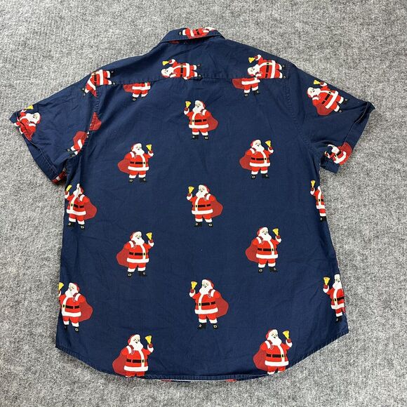 Cactus Man Santa Shirt Men Large Button Up Holiday Ugly Christmas Shirt Funny - Picture 8 of 14